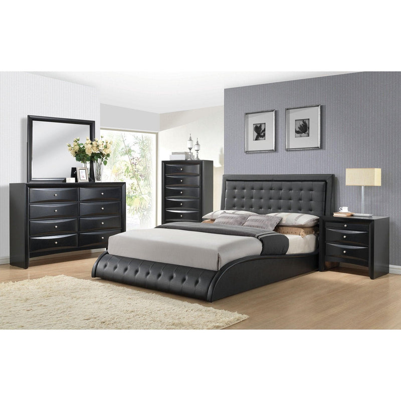 Tirrel - Rich Black - Queen Platform Bed - Ornate Home