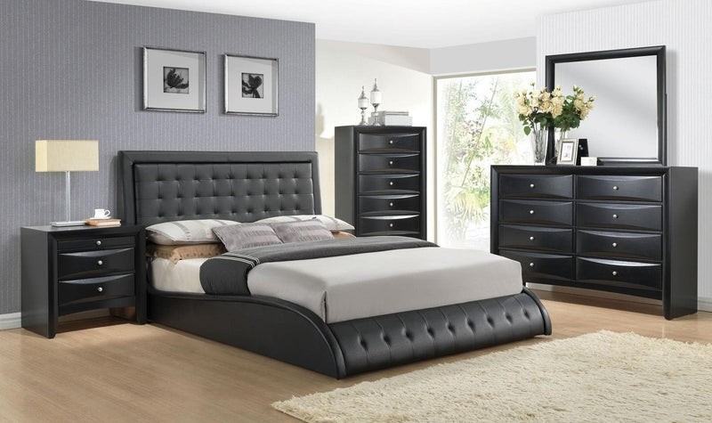 Tirrel - Rich Black - Queen Platform Bed - Ornate Home