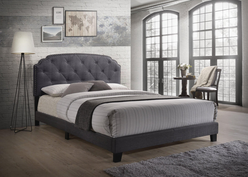 Tradilla Gray Fabric Queen Bed - Ornate Home