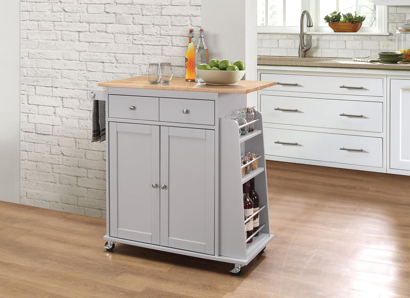 Tullarick Natural & Gray Kitchen Cart - Ornate Home