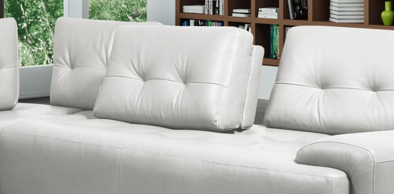 Turano - Pearl White Leather - Sectional Sofa - Ornate Home