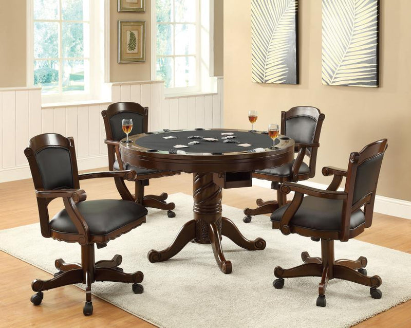 Turk - Tobacco & Black - 5pc Game Table Set - Ornate Home