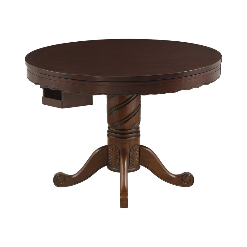 Turk - Tobacco - Round Pedestal Game Table - Ornate Home