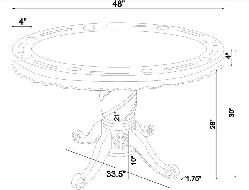 Turk - Tobacco - Round Pedestal Game Table - Ornate Home
