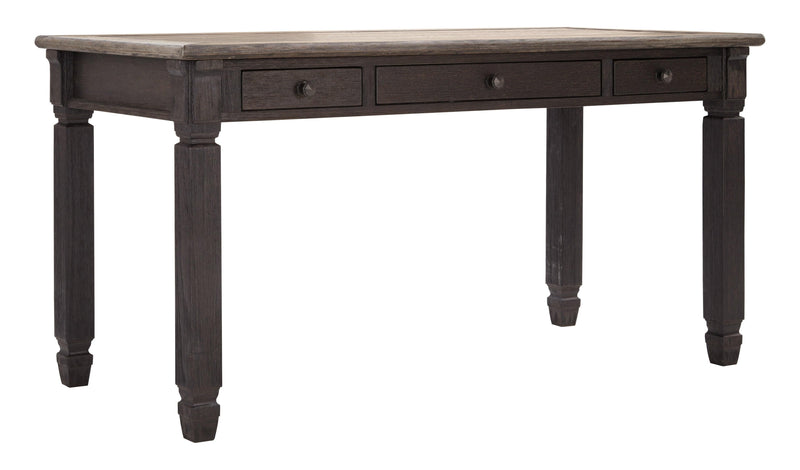 Tyler Creek 60" Home Office Desk - Weathered Gray-Brown/Black - Ornate Home