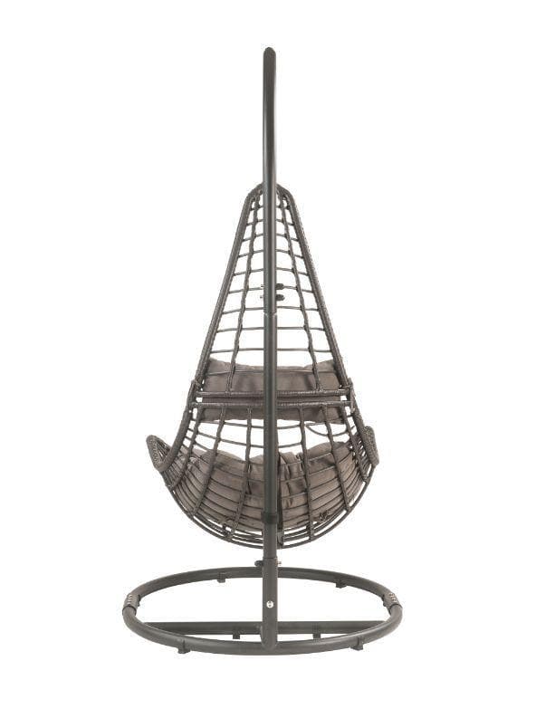 Uzae - Gray - Patio Swing Chair w/ Stand - Ornate Home