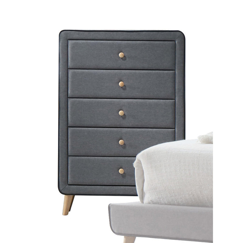 Valda Light Gray Fabric Chest - Ornate Home