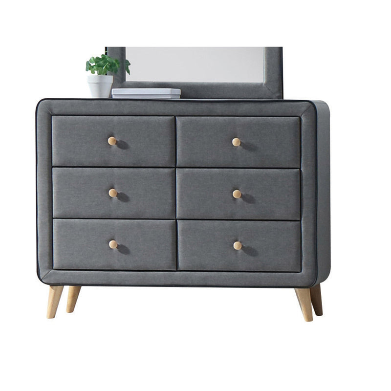 Valda Light Gray Fabric Dresser - Ornate Home