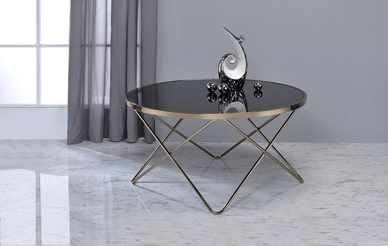 Valora - Champagne & Black Glass - Coffee Table - Ornate Home