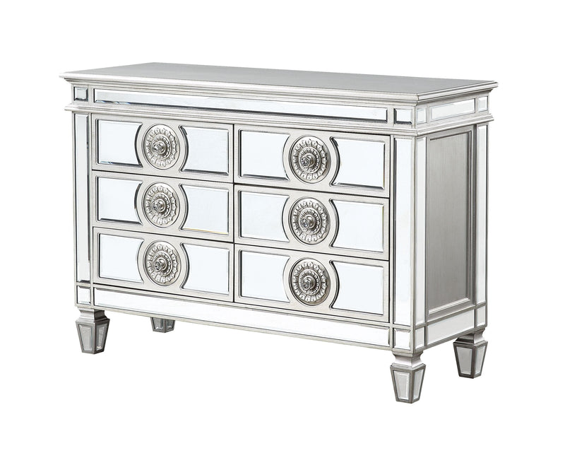 Varian Mirrored & Antique Platinum Server - Ornate Home