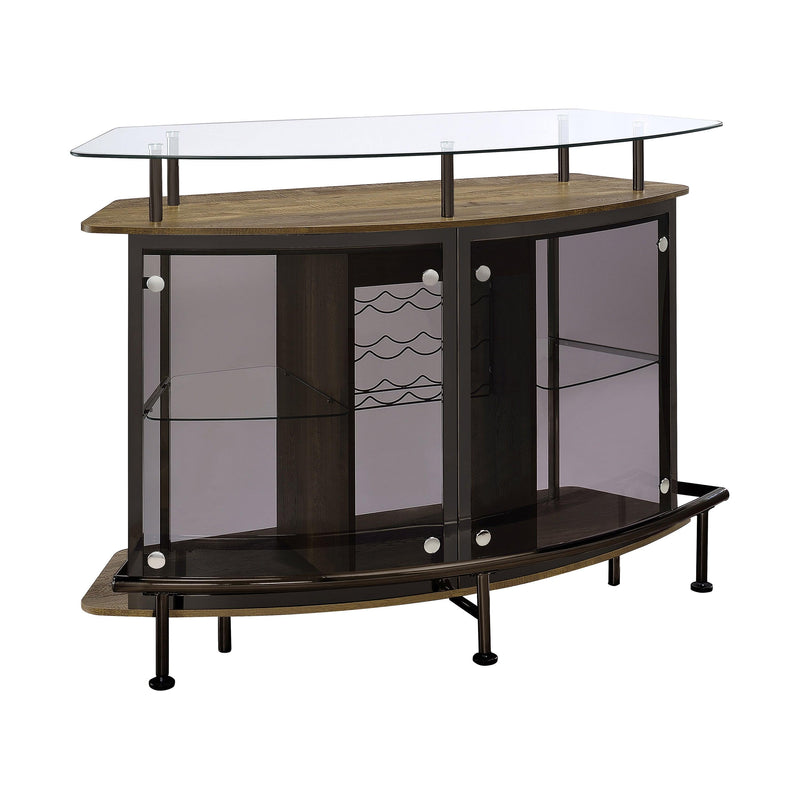 Varo - Brown & Black - Glass Top Bar Unit - Ornate Home