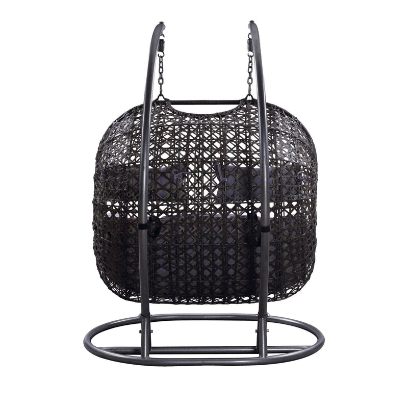 Vasant - Gray & Black - Patio Swing Chair w/ Stand - Ornate Home