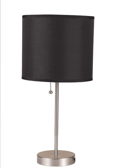 Vassy Black Shade & Brush Silver Table Lamp - Ornate Home