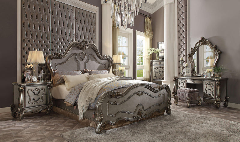 Versailles Antique Platinum California King Bed - Ornate Home