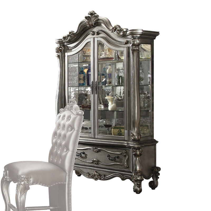 Versailles Antique Platinum Curio Cabinet - Ornate Home