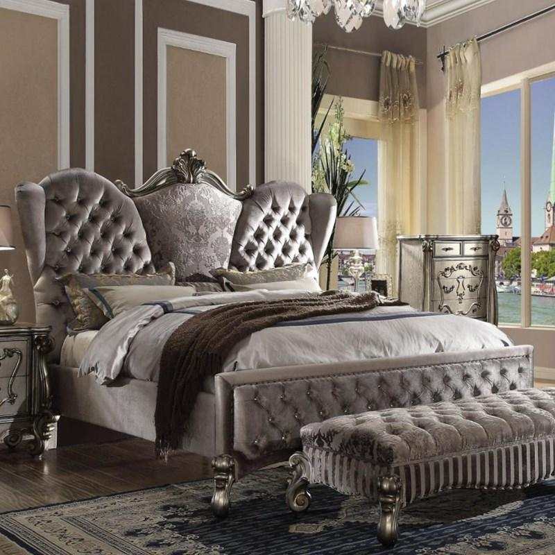 Versailles - Antique Platinum - Queen Bed - Ornate Home