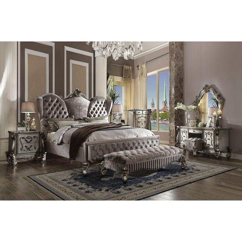 Versailles - Antique Platinum - Queen Bed - Ornate Home