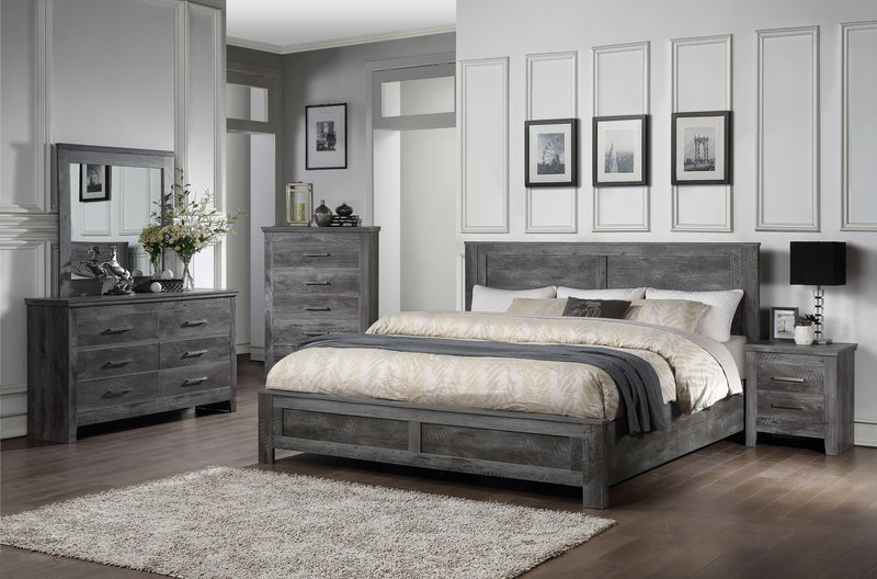 Vidalia Rustic Gray Oak Eastern King Bed - Ornate Home