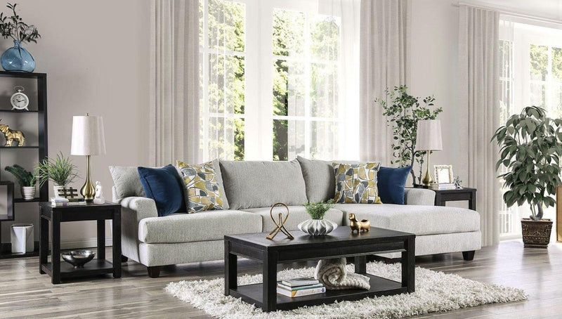 Viktor - Light Gray -  L Shape Sectional Sofa - Ornate Home