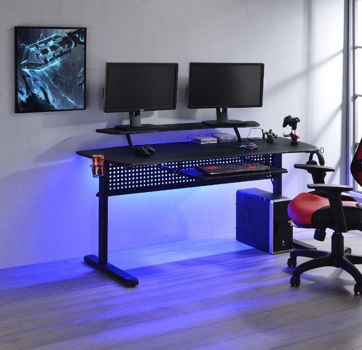 Vildre Gaming Desk w/LED & USB Port - Ornate Home