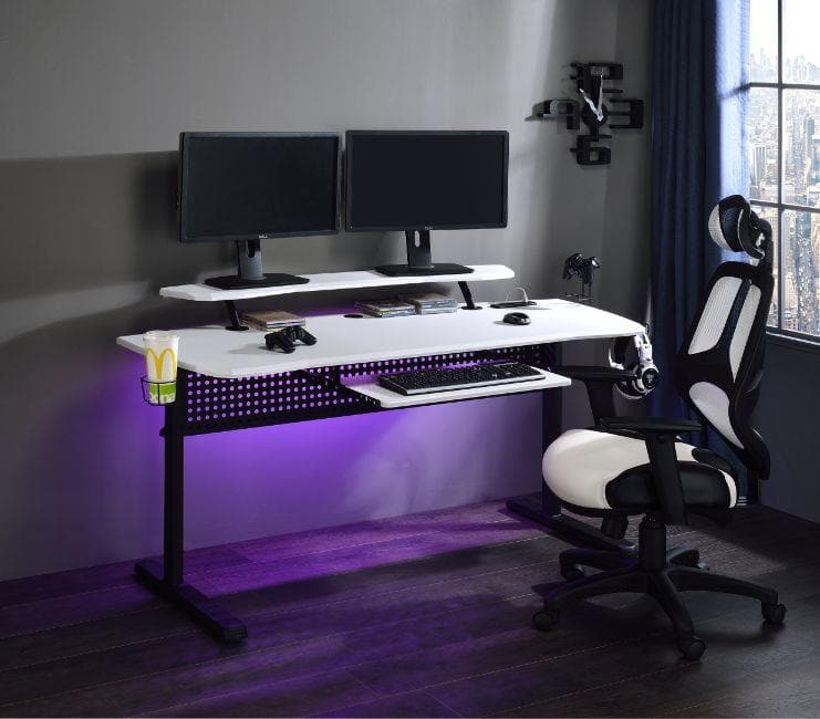 Vildre Gaming Desk w/LED & USB Port - Ornate Home