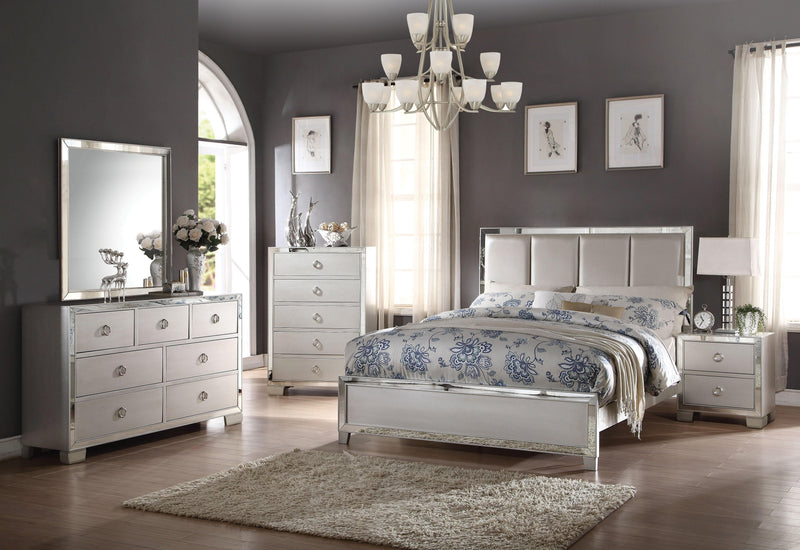 Voeville II Platinum PU & Platinum Eastern King Bed - Ornate Home