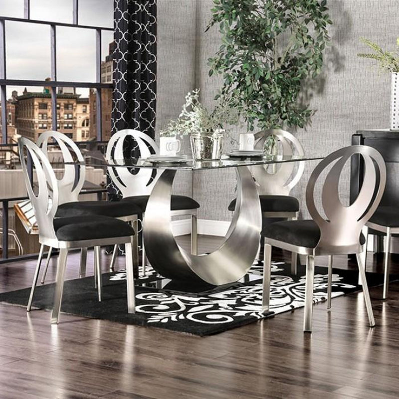 Orla Silver & Black 7pc Dining Room Set