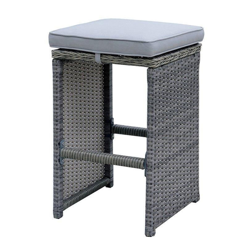 Ismay Gray 6pc Outdoor Bar Stool Set