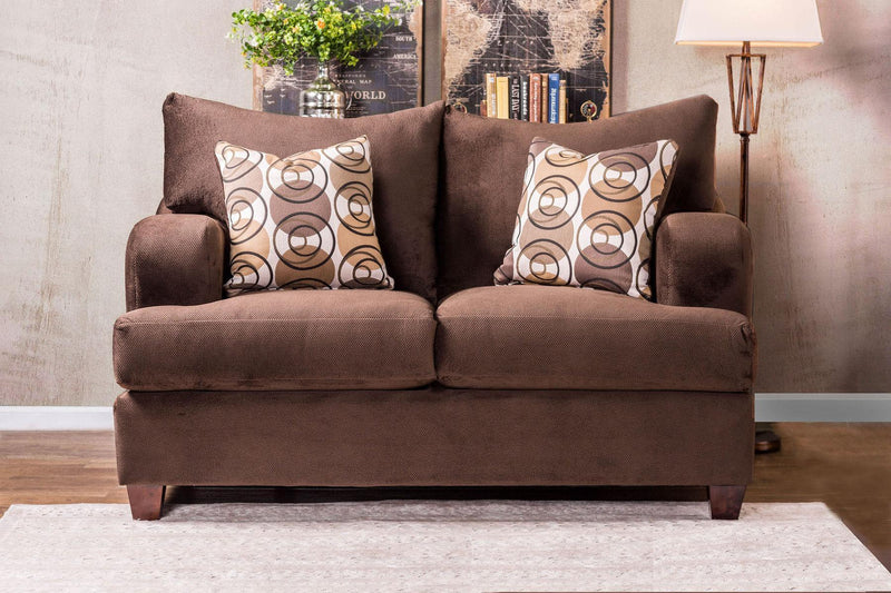 Wessington - Chocolate - Stationary Sofa & Loveseat - 2pc - Ornate Home