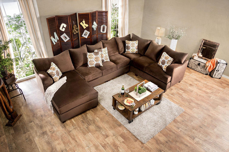 Wessington - Chocolate - U Shape Sectional Sofa - Ornate Home