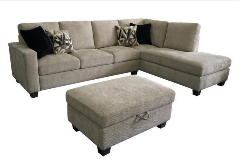 Whitson - Stone - L Shape Sectional Sofa - Ornate Home