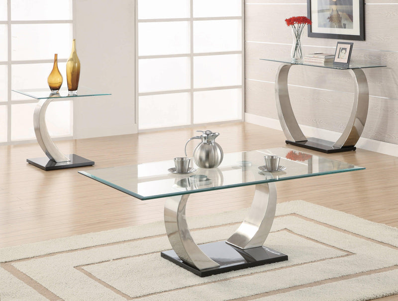 Willemse - Clear & Satin - Glass Top End Table - Ornate Home