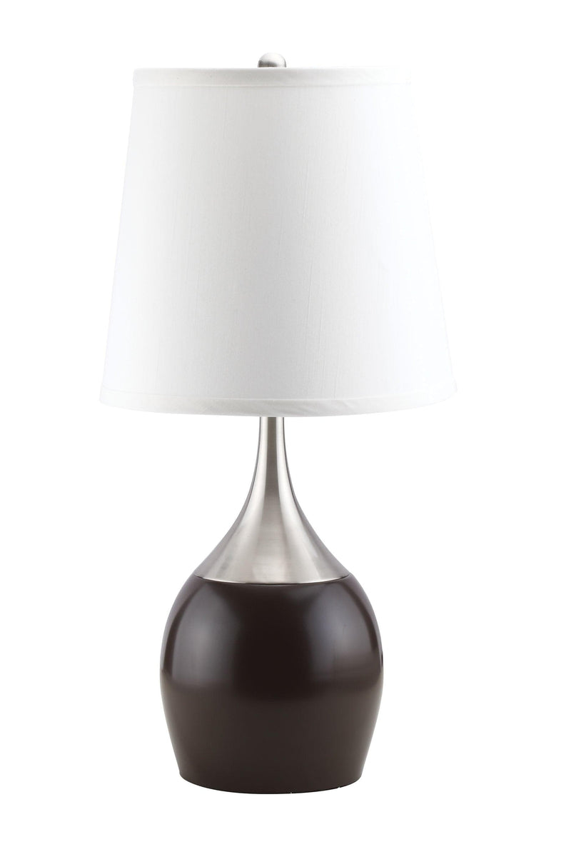 Willow Brushed Silver, Espresso Table Lamp - Ornate Home