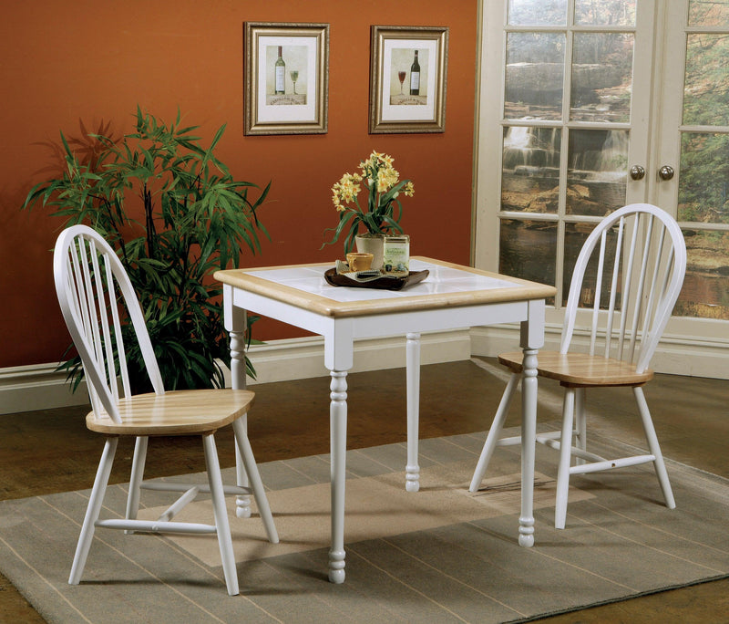 Windsor - Natural Brown & White - Square Top Dining Table - Ornate Home