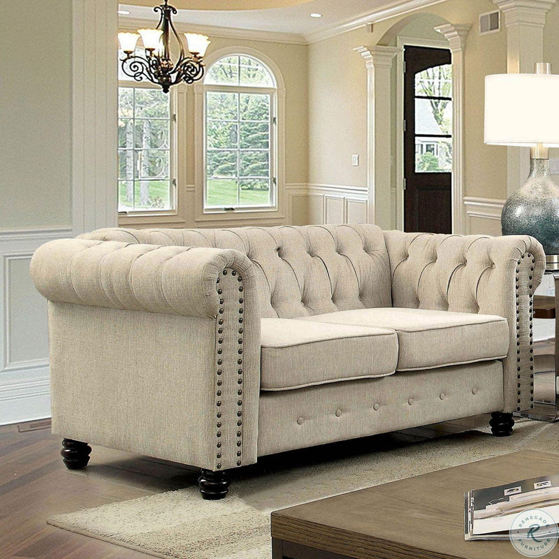 Winifred - Ivory - Stationary Sofa & Loveseat - 2pc - Ornate Home