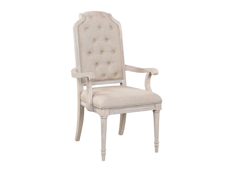 Wynsor Fabric & Antique Champagne Arm Chair - Ornate Home