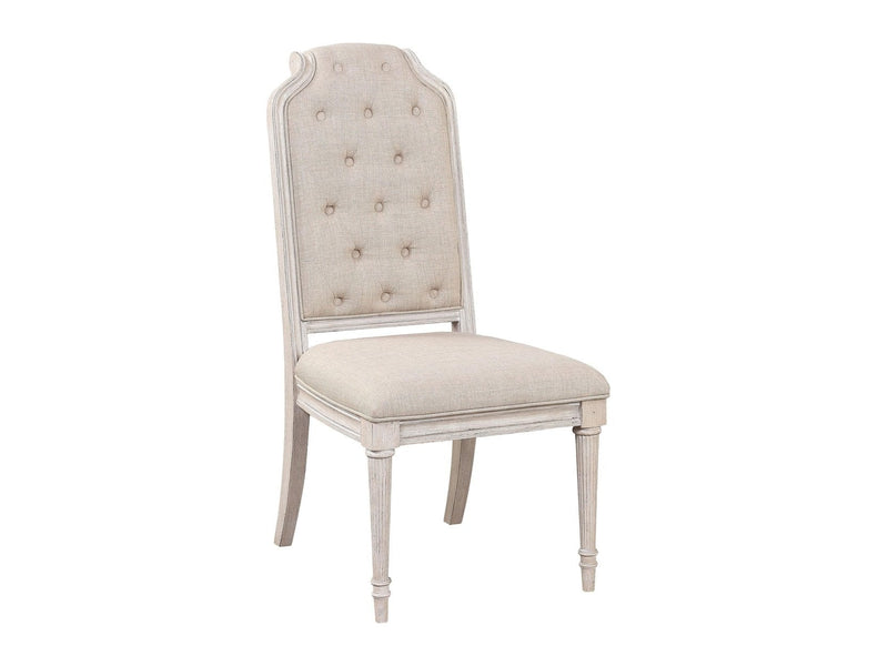 Wynsor Fabric & Antique Champagne Side Chair - Ornate Home