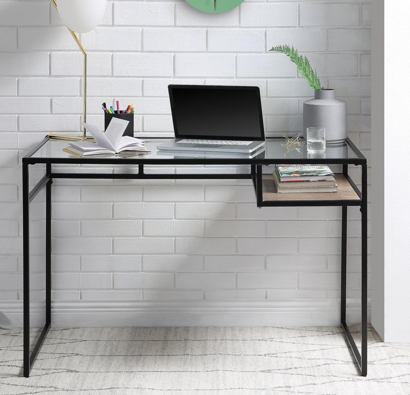 Yasin Black & Glass Desk - Ornate Home