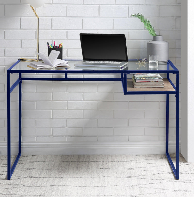 Yasin Blue & Glass Desk - Ornate Home