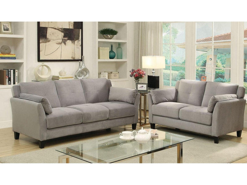 Ysabel - Warm Gray - Stationary Sofa & Loveseat - 2pc - Ornate Home