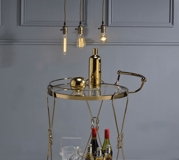 Zekera Champagne Serving Cart - Ornate Home