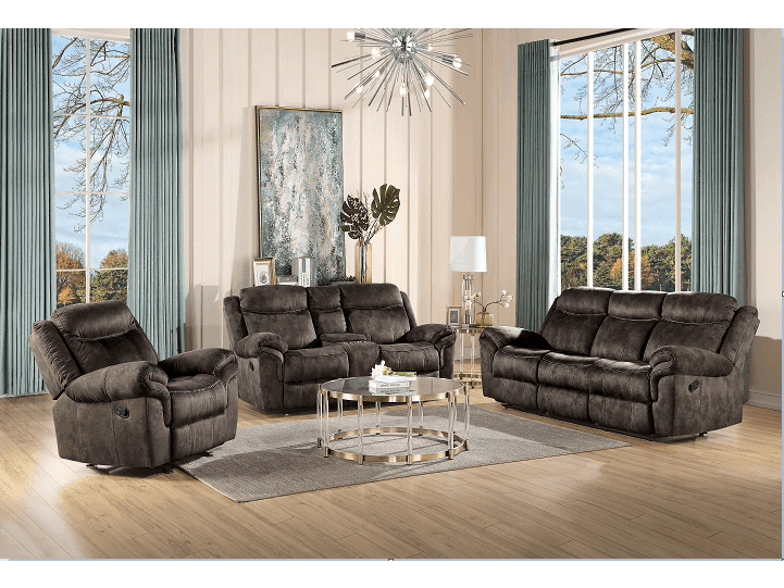 Zubaida 2-Tone Chocolate Velvet Sofa (Glider & Motion) - Ornate Home