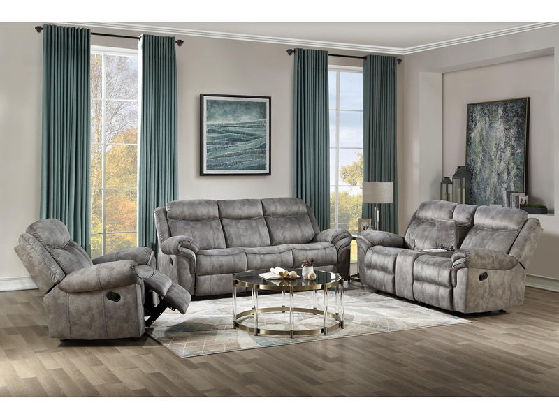 Zubaida 2-Tone Gray Velvet Sofa (Glider & Motion) - Ornate Home