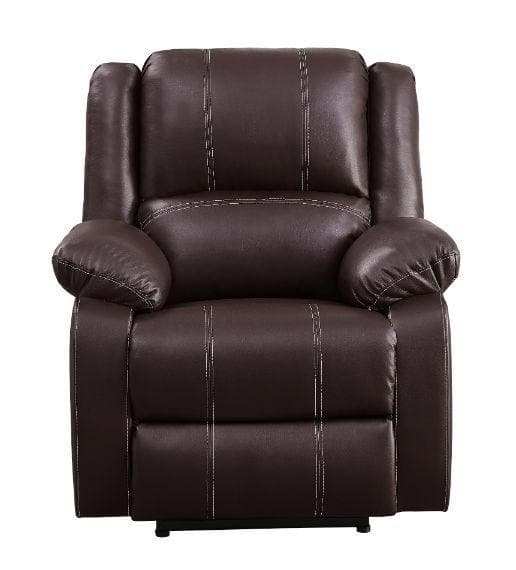 Zuriel - Brown Faux Leather - Power Recliner Chair - Ornate Home